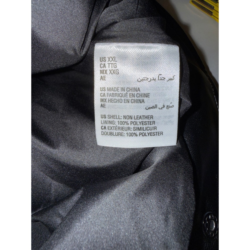 NWT Mode of One Men's XXL Black Faux Leather Trucker Jacket Snap Front Coat - Picture 5 of 6